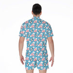Cute Panda And Parachute Pattern Print Men's Rompers