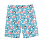 Cute Panda And Parachute Pattern Print Men's Sports Shorts