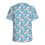 Cute Panda And Parachute Pattern Print Men's Sports T-Shirt