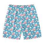 Cute Panda And Parachute Pattern Print Men's Swim Trunks