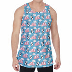 Cute Panda And Parachute Pattern Print Men's Velvet Tank Top