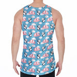 Cute Panda And Parachute Pattern Print Men's Velvet Tank Top