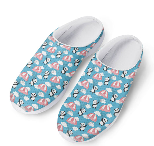 Cute Panda And Parachute Pattern Print Mesh Casual Shoes