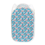 Cute Panda And Parachute Pattern Print Mesh Laundry Hamper
