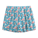Cute Panda And Parachute Pattern Print Mesh Shorts