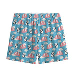 Cute Panda And Parachute Pattern Print Mesh Shorts