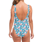 Cute Panda And Parachute Pattern Print One Piece Swimsuit