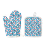 Cute Panda And Parachute Pattern Print Oven Mitt And Pot Holder Set