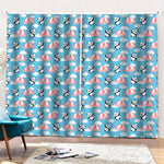 Cute Panda And Parachute Pattern Print Pencil Pleat Curtains