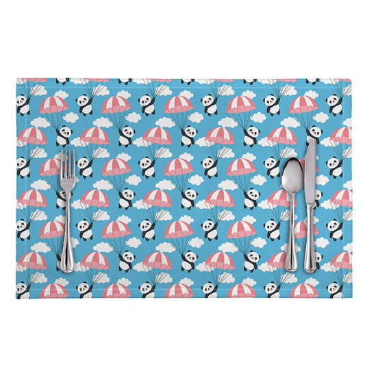 Cute Panda And Parachute Pattern Print Placemat