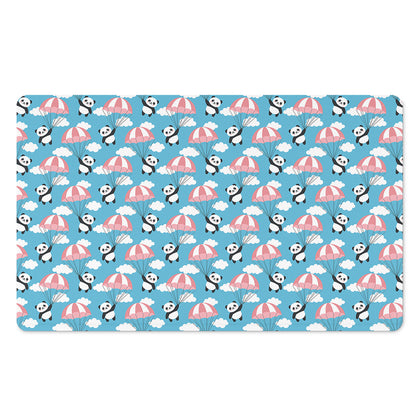 Cute Panda And Parachute Pattern Print Polyester Doormat