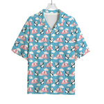 Cute Panda And Parachute Pattern Print Rayon Hawaiian Shirt