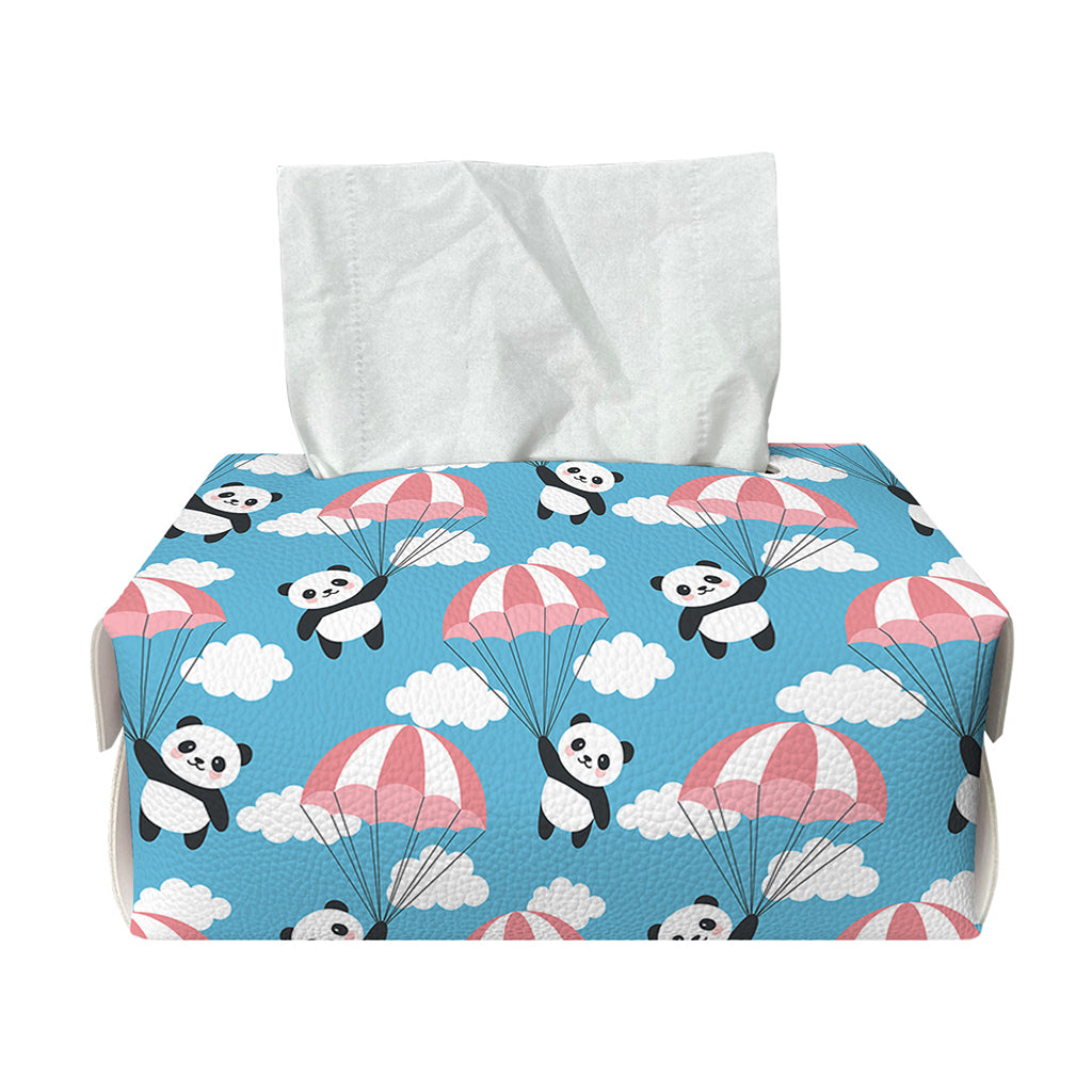 Cute Panda And Parachute Pattern Print Rectangle Tissue Box Cover