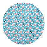 Cute Panda And Parachute Pattern Print Round Blanket
