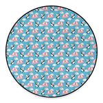 Cute Panda And Parachute Pattern Print Round Floor Mat