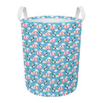 Cute Panda And Parachute Pattern Print Round Laundry Basket