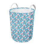 Cute Panda And Parachute Pattern Print Round Laundry Basket