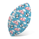Cute Panda And Parachute Pattern Print Rugby Ball