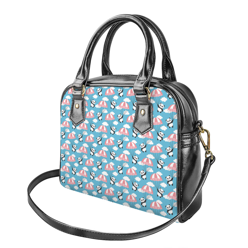 Cute Panda And Parachute Pattern Print Shoulder Handbag
