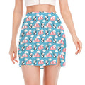 Cute Panda And Parachute Pattern Print Side Slit Mini Skirt