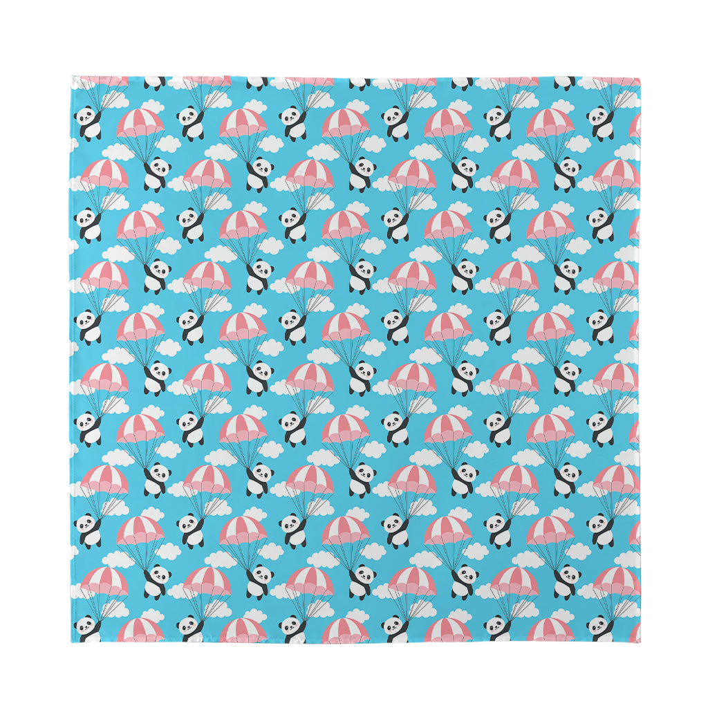 Cute Panda And Parachute Pattern Print Silk Bandana