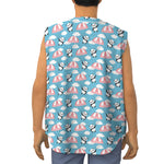 Cute Panda And Parachute Pattern Print Sleeveless Baseball Jersey