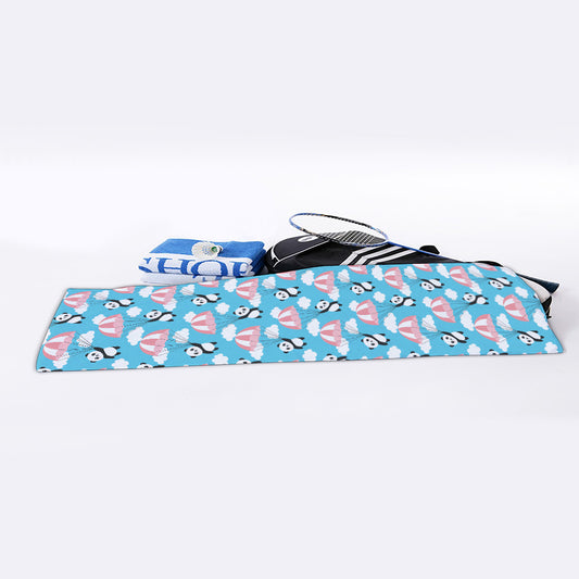 Cute Panda And Parachute Pattern Print Sports Towel