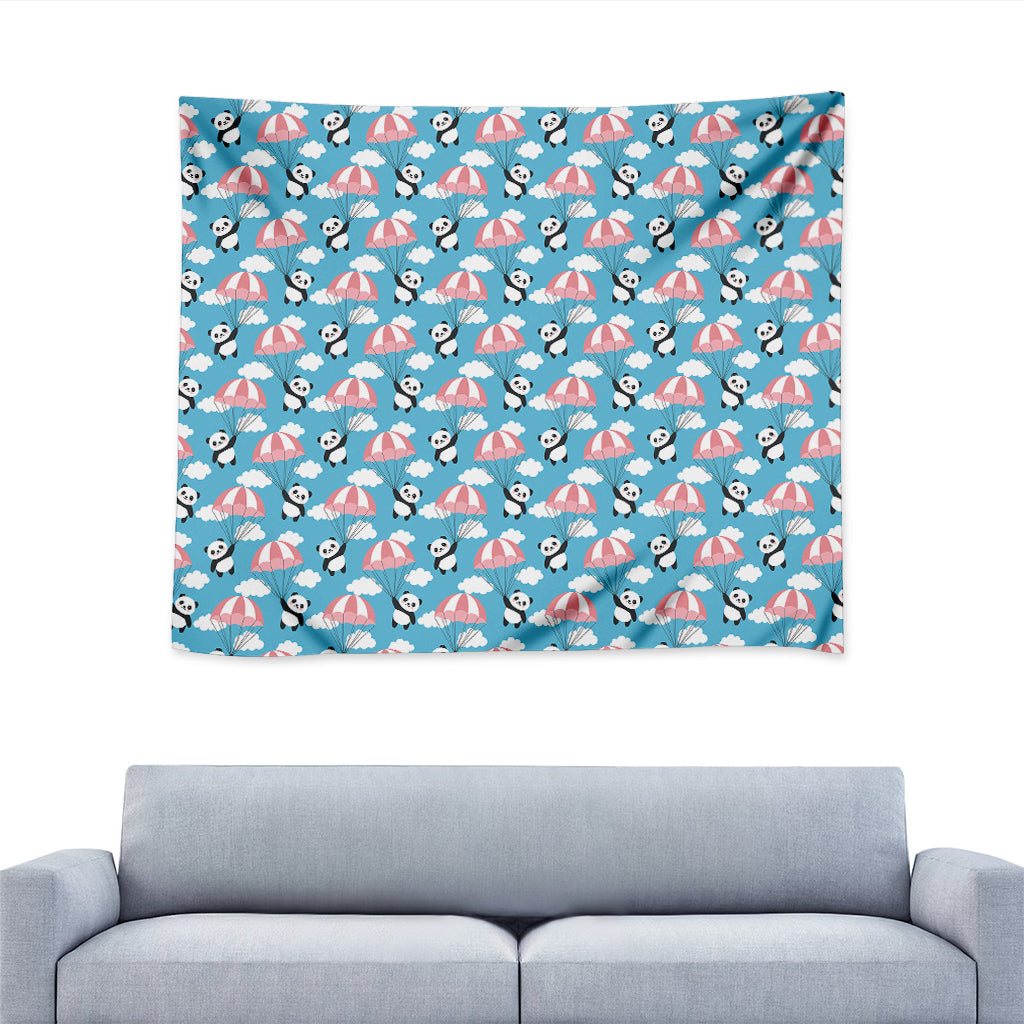 Cute Panda And Parachute Pattern Print Tapestry
