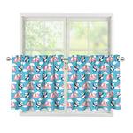 Cute Panda And Parachute Pattern Print Tier Curtains
