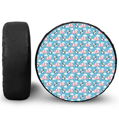 Cute Panda And Parachute Pattern Print Tire Cover