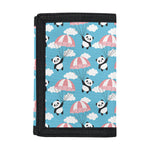 Cute Panda And Parachute Pattern Print Trifold Wallet