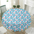 Cute Panda And Parachute Pattern Print Waterproof Round Tablecloth