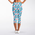 Cute Panda And Parachute Pattern Print Women's Capri Leggings