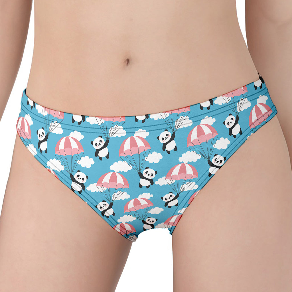 Cute Panda And Parachute Pattern Print Women's Panties