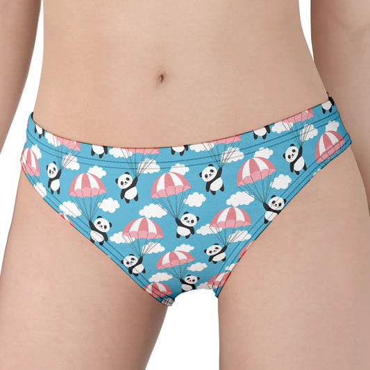 Cute Panda And Parachute Pattern Print Women's Panties