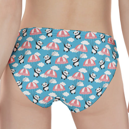 Cute Panda And Parachute Pattern Print Women's Panties