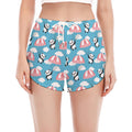 Cute Panda And Parachute Pattern Print Women's Split Running Shorts