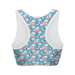 Cute Panda And Parachute Pattern Print Women's Sports Bra