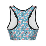 Cute Panda And Parachute Pattern Print Women's Sports Bra