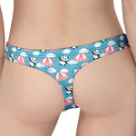 Cute Panda And Parachute Pattern Print Women's Thong