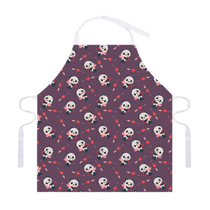 Cute Panda Cupid Valentine Pattern Print Adjustable Apron