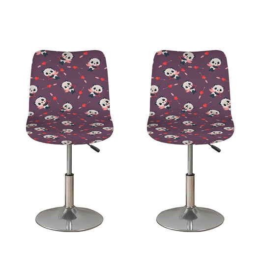 Cute Panda Cupid Valentine Pattern Print Bar Stool Covers