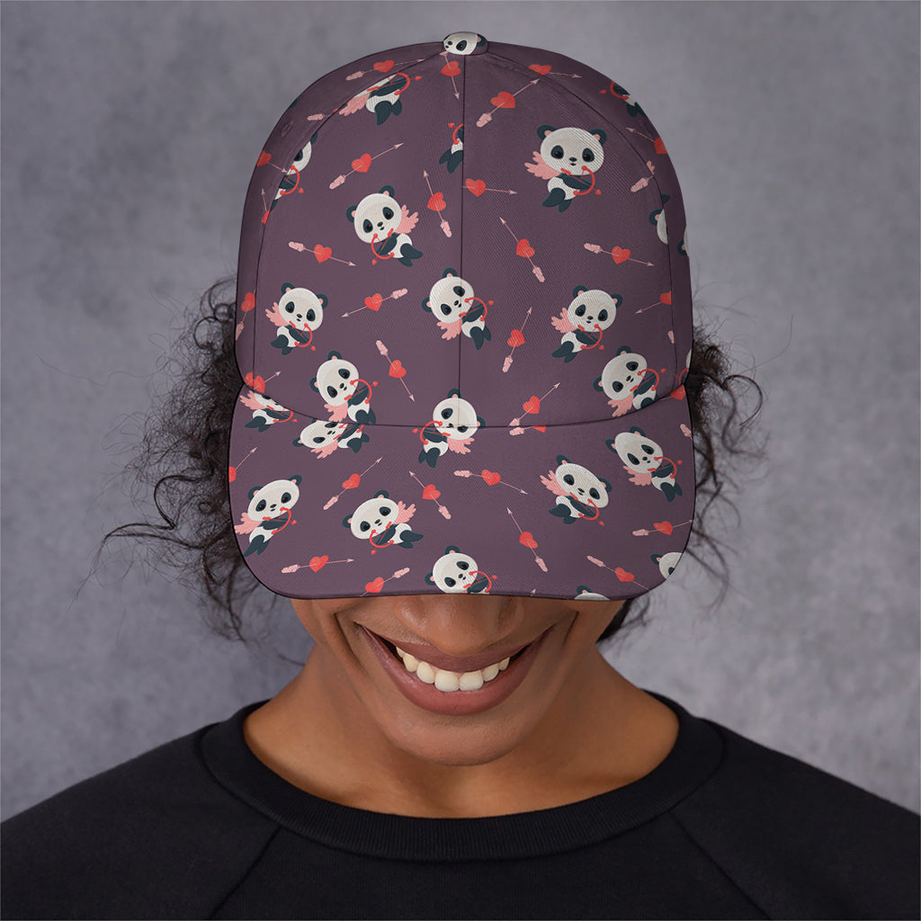 Cute Panda Cupid Valentine Pattern Print Baseball Cap