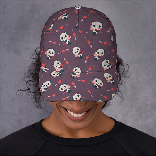 Cute Panda Cupid Valentine Pattern Print Baseball Cap