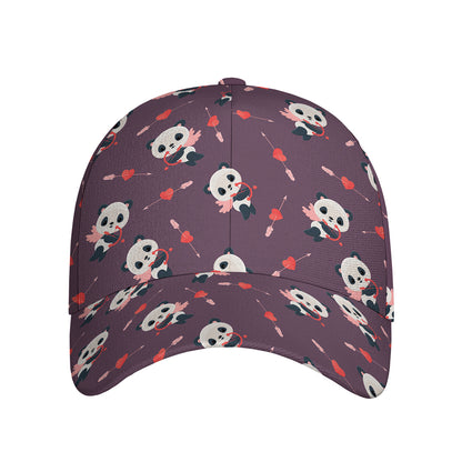 Cute Panda Cupid Valentine Pattern Print Baseball Cap