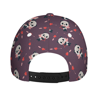 Cute Panda Cupid Valentine Pattern Print Baseball Cap