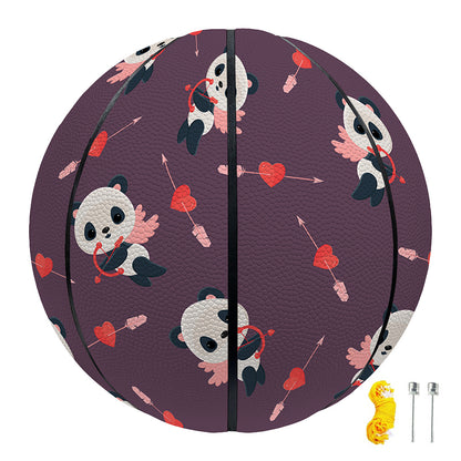 Cute Panda Cupid Valentine Pattern Print Basketball