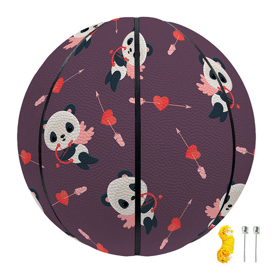 Cute Panda Cupid Valentine Pattern Print Basketball