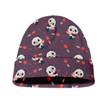 Cute Panda Cupid Valentine Pattern Print Beanie