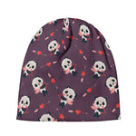 Cute Panda Cupid Valentine Pattern Print Beanie